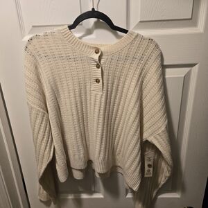 No Boundaries Cream Button-Up Sweater